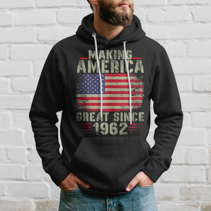Funny Making America Great Since 1962 Design 60Th Birthday Hoodie Gifts for Him