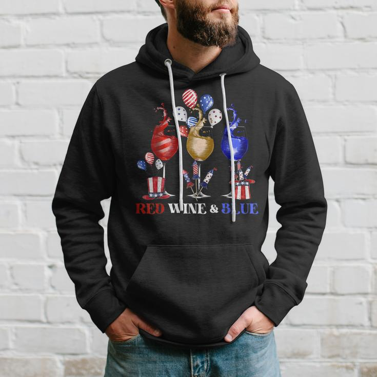 Funny Wine Glasses 4Th Of July Red White And Blue Firework Hoodie Gifts for Him