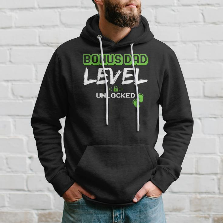 Gaming Bonus Dad Level Unlocked Leveled Up Daddy Video Game Hoodie Gifts for Him
