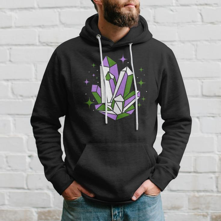 Genderqueer Pride Crystals Nonbinary Gift Hoodie Gifts for Him