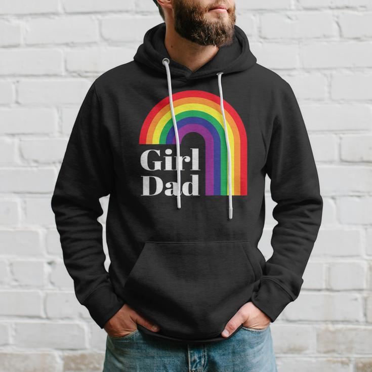 Girl Dad Outfit For Fathers Day Lgbt Gay Pride Rainbow Flag Hoodie Gifts for Him