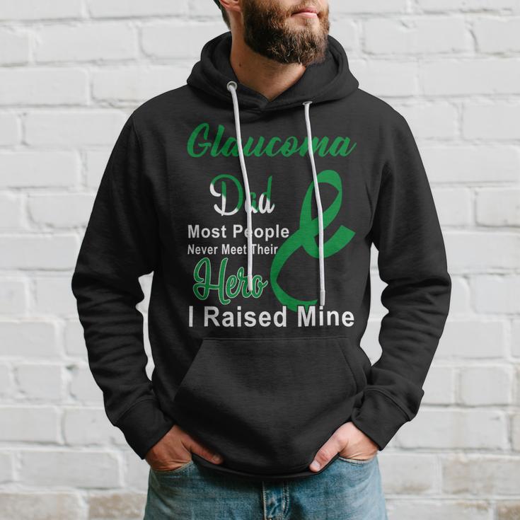 Glaucoma Dad Most People Never Meet Their Hero I Raised Mine Green Ribbon Glaucoma Glaucoma Awareness Hoodie Gifts for Him