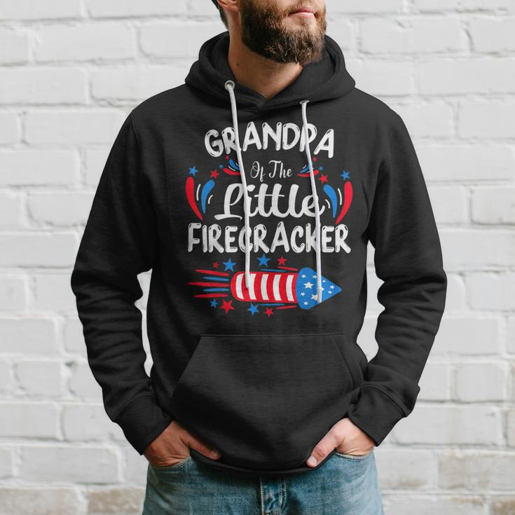 Grandpa Of The Little Firecracker 4Th Of July Birthday Party Hoodie Gifts for Him