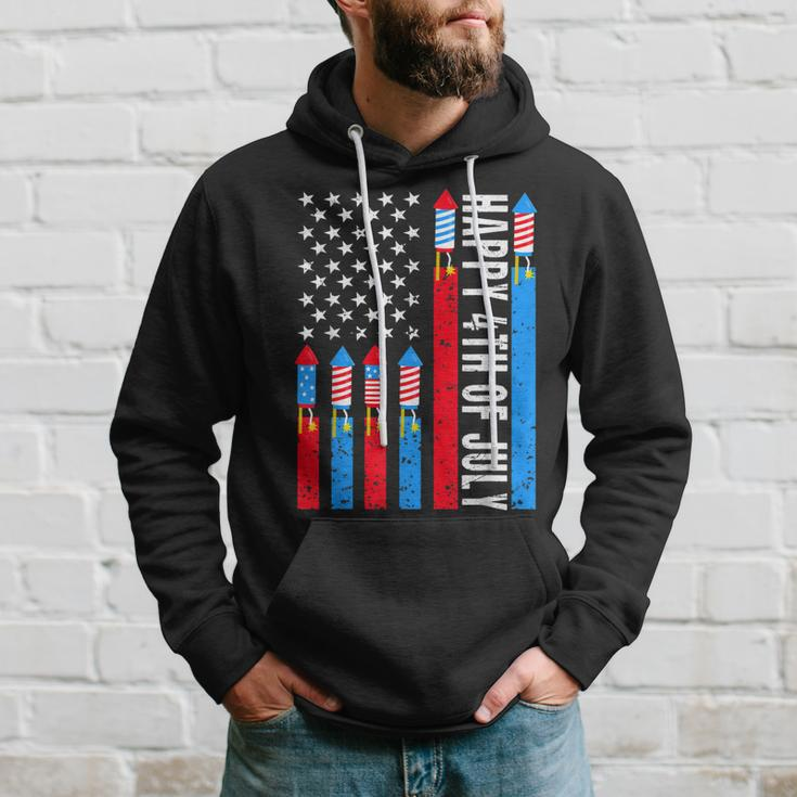 Happy 4Th Of July American Flag Fireworks Patriotic Outfits Hoodie Gifts for Him