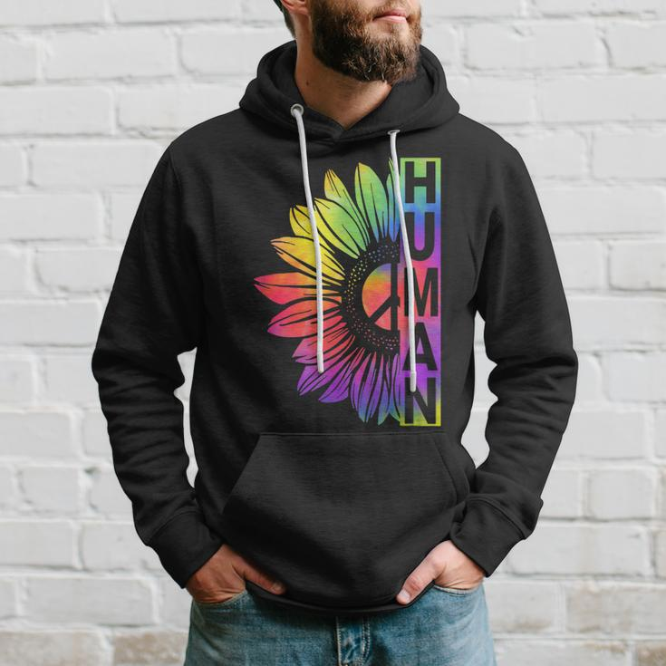 Human Sunflower Lgbt Tie Dye Flag Gay Pride Proud Lgbtq Hoodie Gifts for Him