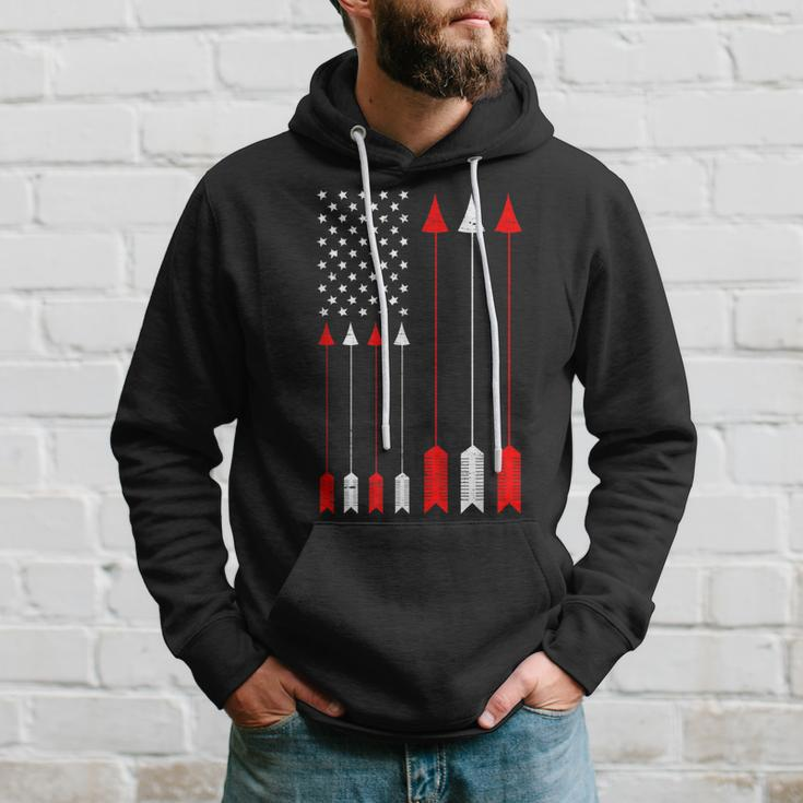 Hunting Archer American Flag Bowhunting Hunter Men  V2 Hoodie Gifts for Him