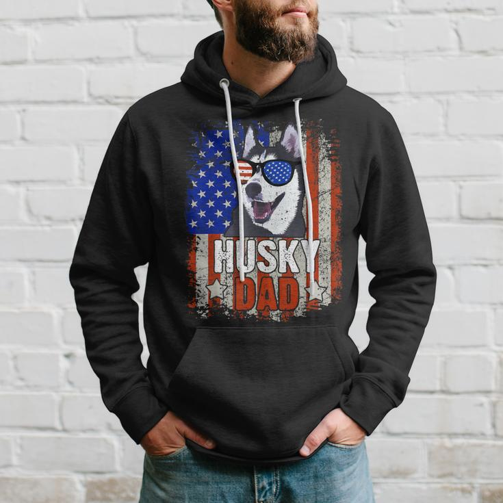 Husky Dad 4Th Of July American Flag Glasses Dog Men Boy Hoodie Gifts for Him