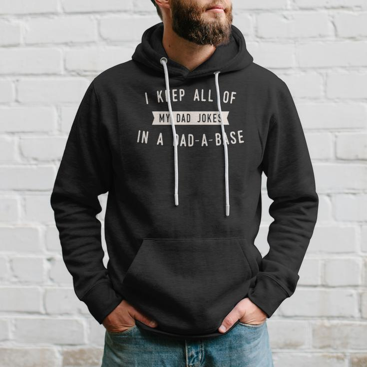 I Keep All Of My Jokes In A Dad-A-Base - Funny Dad Jokes Classic Hoodie Gifts for Him