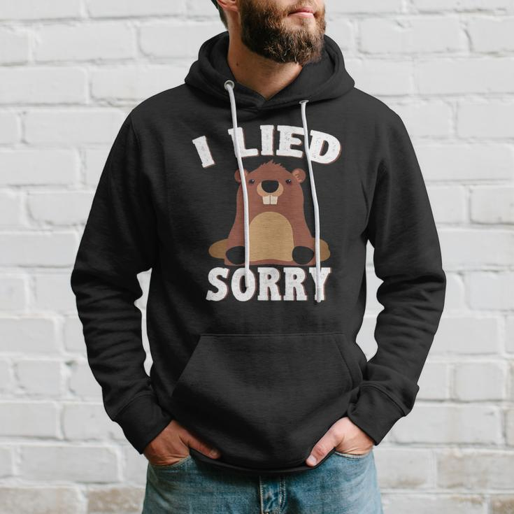 I Lied Sorry Funny Groundhog Day Brown Pig Gift Hoodie Gifts for Him