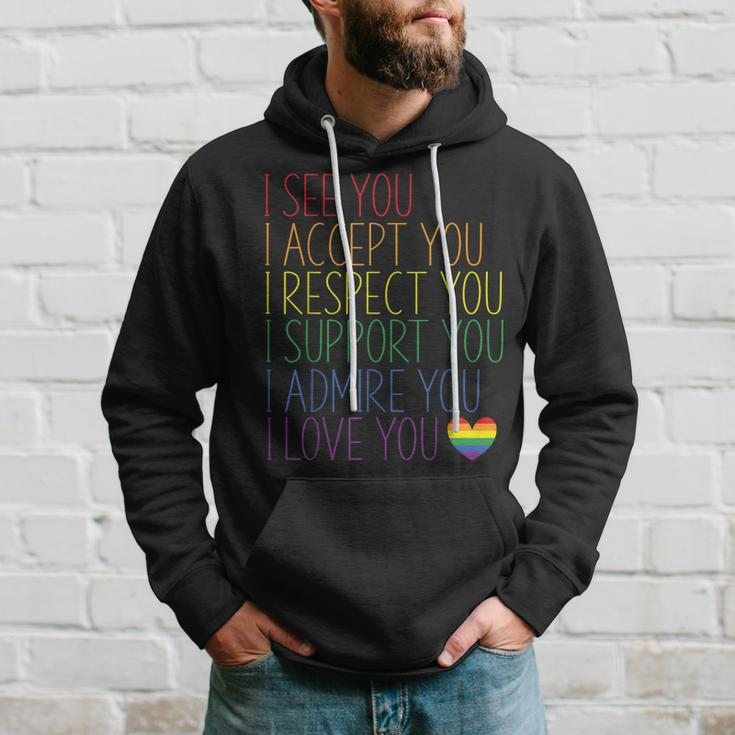 I See Accept Respect Support Admire Love You Lgbtq V2 Hoodie Gifts for Him