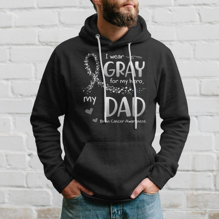I Wear Gray For Dad Brain Cancer Awareness Hoodie Gifts for Him