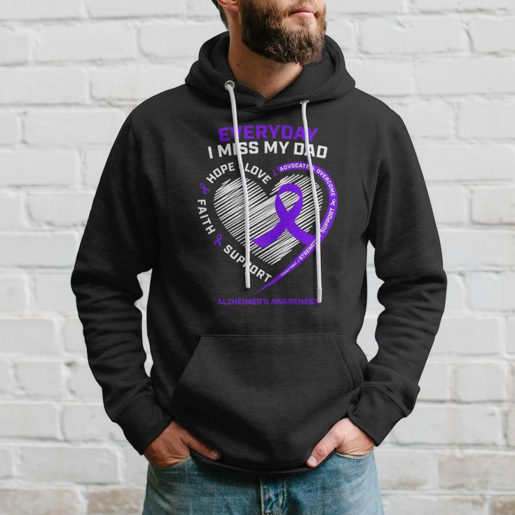 In Memory Dad Purple Alzheimers Awareness Hoodie Gifts for Him