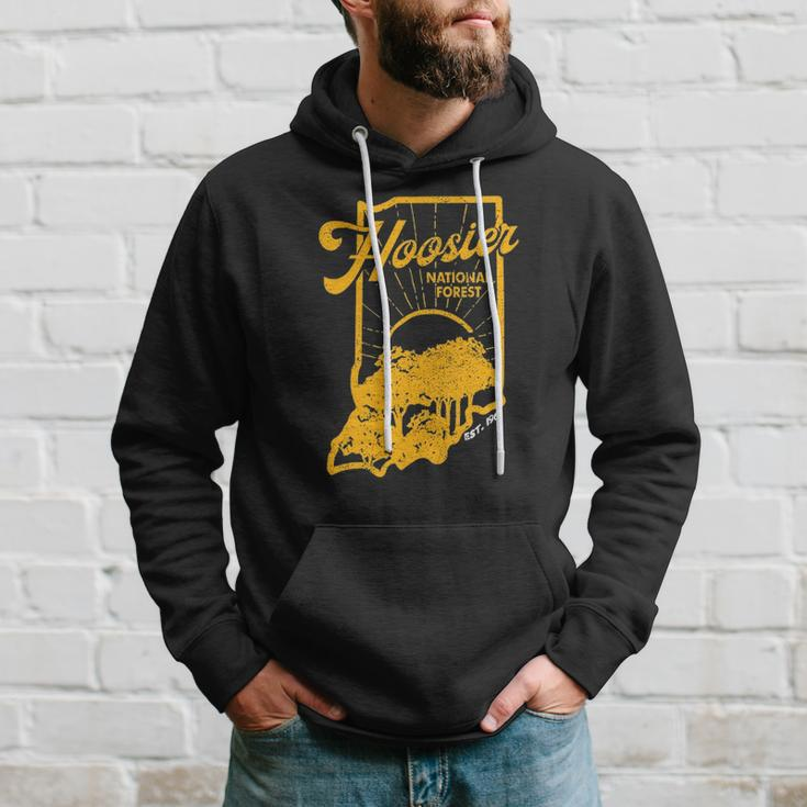 Indiana State Hoosier National Forest Retro Vintage Hoodie Gifts for Him