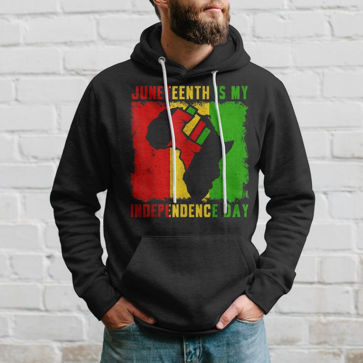 Juneteenth Is My Independence Day 4Th July Black Afro Flag Hoodie Gifts for Him