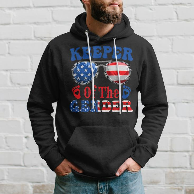 Keeper Of The Gender 4Th Of July Baby Gender Reveal Hoodie Gifts for Him