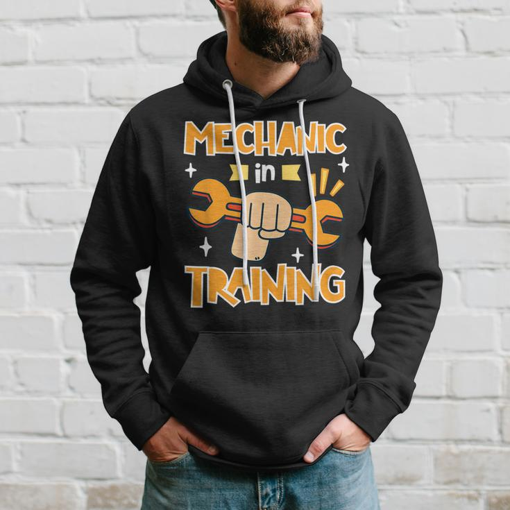 Kids Little Future Mechanic In Training Car Auto Proud Dad Hoodie Gifts for Him