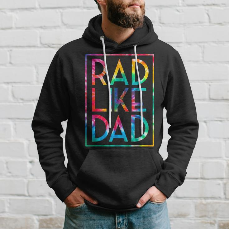 Kids Rad Like Dad Tie Dye Funny Fathers Day Toddler Boy Girl Hoodie Gifts for Him