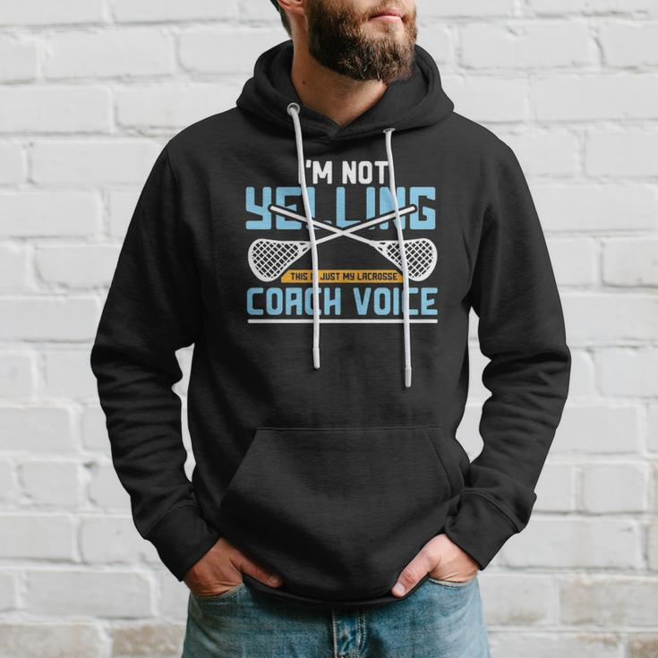 Lacrosse Coach Gift Lax Sticks Funny Coach Voice Hoodie Gifts for Him