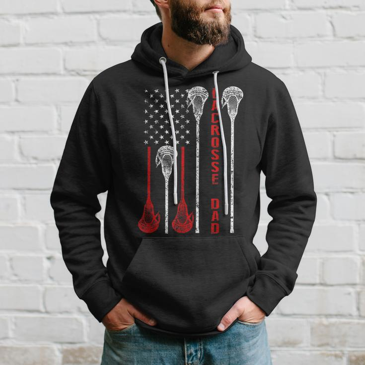 Lacrosse Dad 4Th Of July Usa Flag Gift Hoodie Gifts for Him