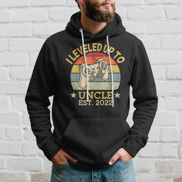 Leveled Up To Uncle Est 2022 Promoted New Uncle Video Gamer Hoodie Gifts for Him