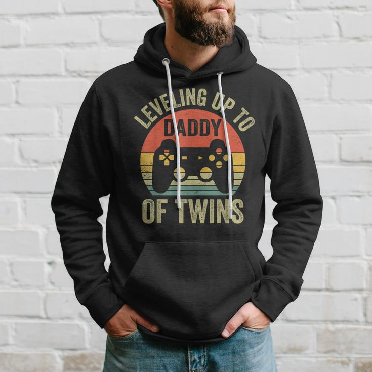Leveling Up To Daddy Of Twins Expecting Dad Video Gamer Hoodie Gifts for Him