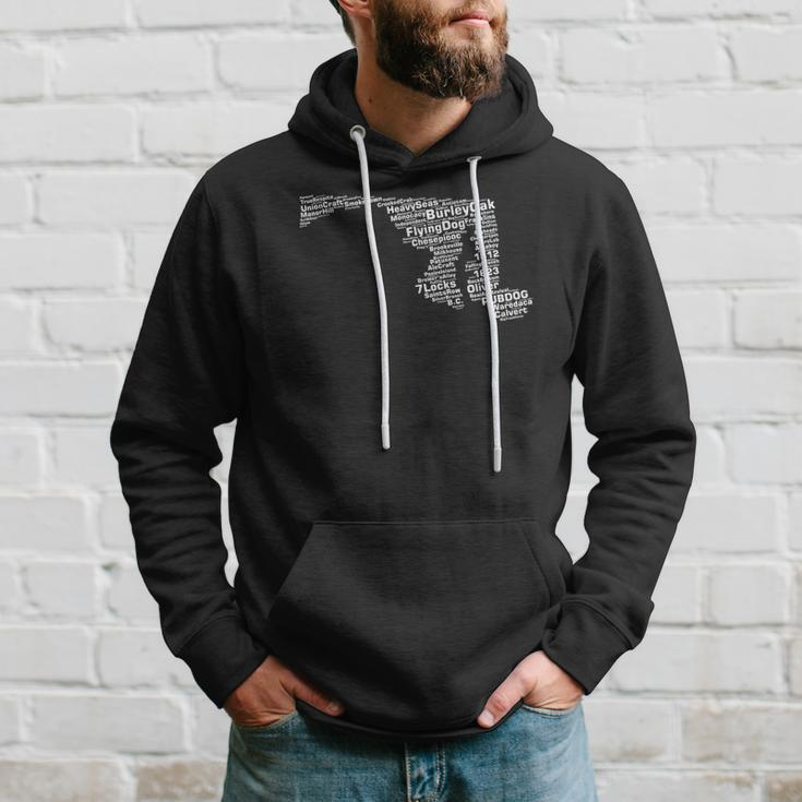 Maryland Breweries Word Art Maryland Map Hoodie Gifts for Him