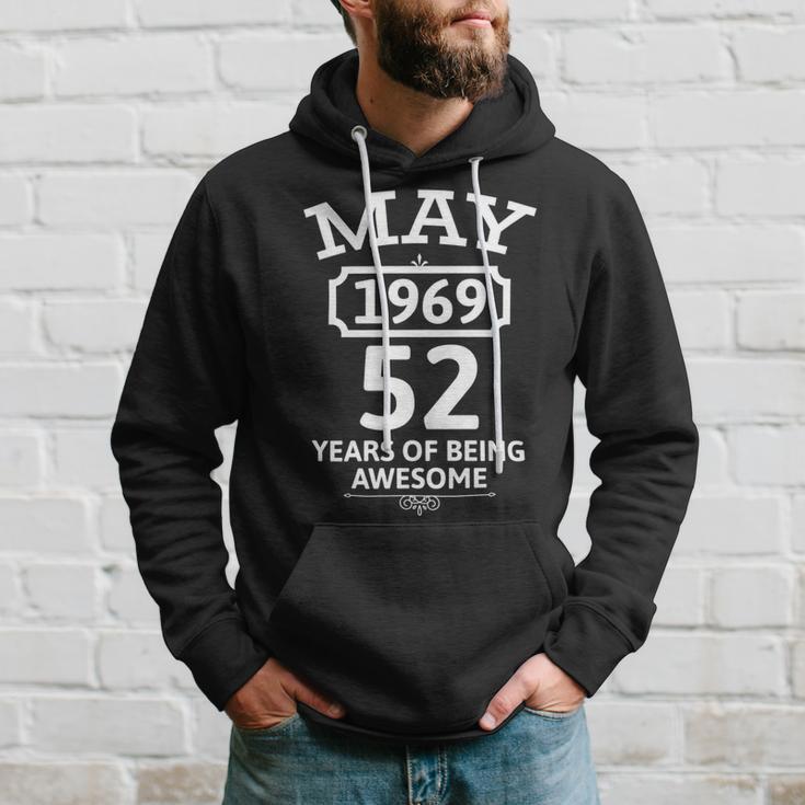 May 1969 52 Years Of Being Awesome 52Nd Birthday 52 Years Old Hoodie Gifts for Him