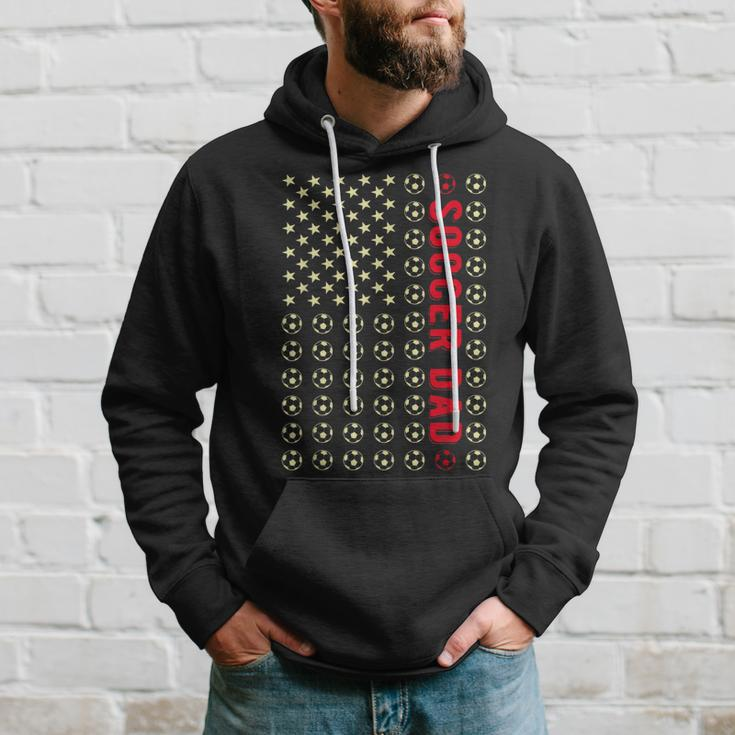 Mens 4Th Of July Soccer Dad Patriotic American Flag Fathers Day Hoodie Gifts for Him