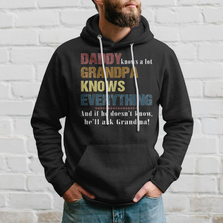 Mens Dad Knows A Lot Grandpa Knows Everything - Fathers Day Hoodie Gifts for Him