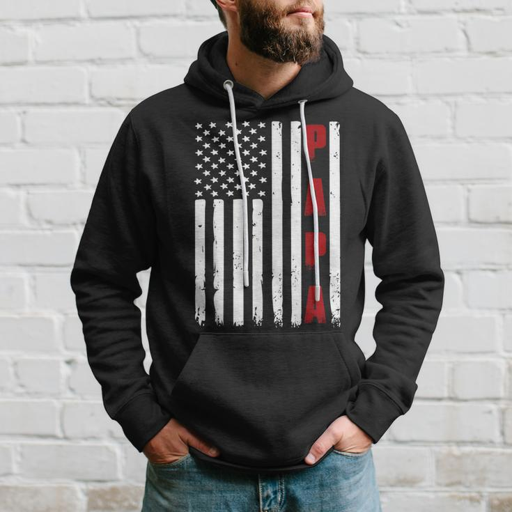 Mens Fathers Day Best Dad Ever Usa American Flag Hoodie Gifts for Him