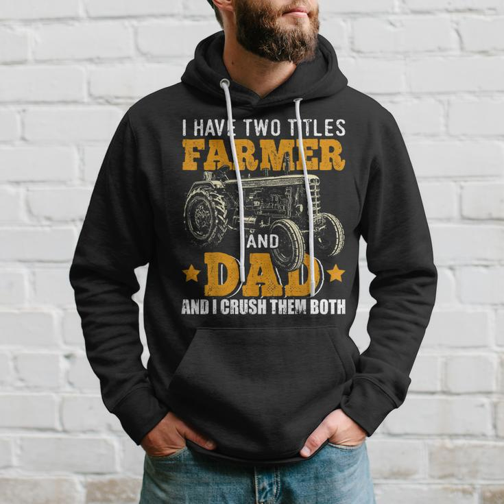 Mens I Have Two Titles Farmer Dad Fathers Day Tractor Farmer Gift V3 Hoodie Gifts for Him