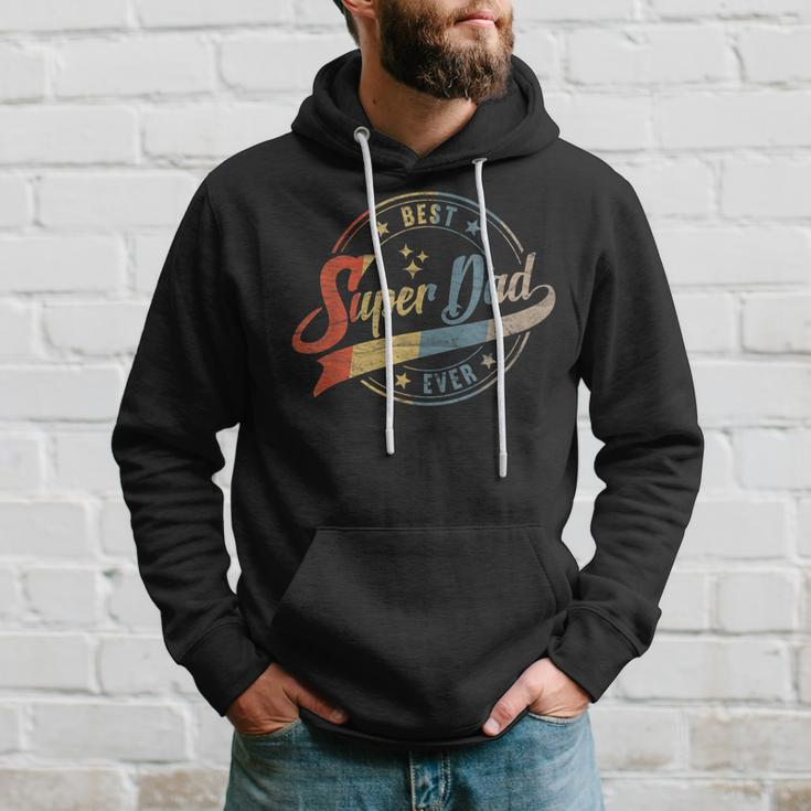 Mens Retro Best Dad Super Dad Ever Father Daddy Fathers Day Gift Hoodie Gifts for Him