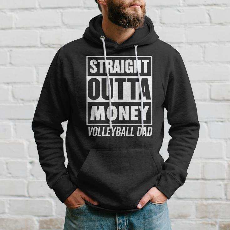 Mens Straight Outta Money Funny Volleyball Dad Hoodie Gifts for Him