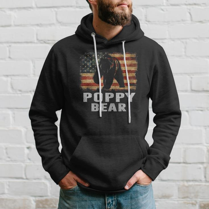 Mens Vintage Poppy Bear Poppy Fathers Day Dad Gift Hoodie Gifts for Him