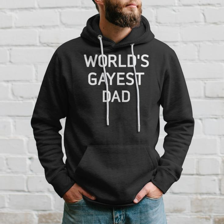 Mens Worlds Gayest Dad Bisexual Gay Pride Lbgt Funny Hoodie Gifts for Him