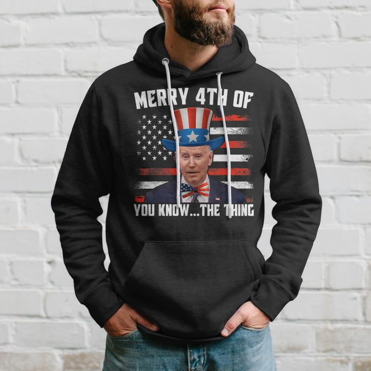 Merry Happy 4Th Of You Know The Thing Funny Biden Confused Hoodie Gifts for Him