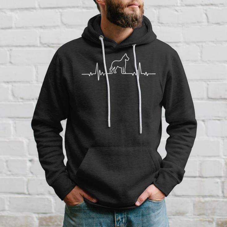 Minimalist Heartbeat Cropped Great Dane Hoodie Gifts for Him