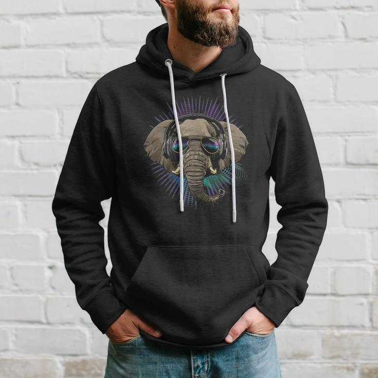 Music Elephant Dj With Headphones Musical Elephant Lovers Hoodie Gifts for Him