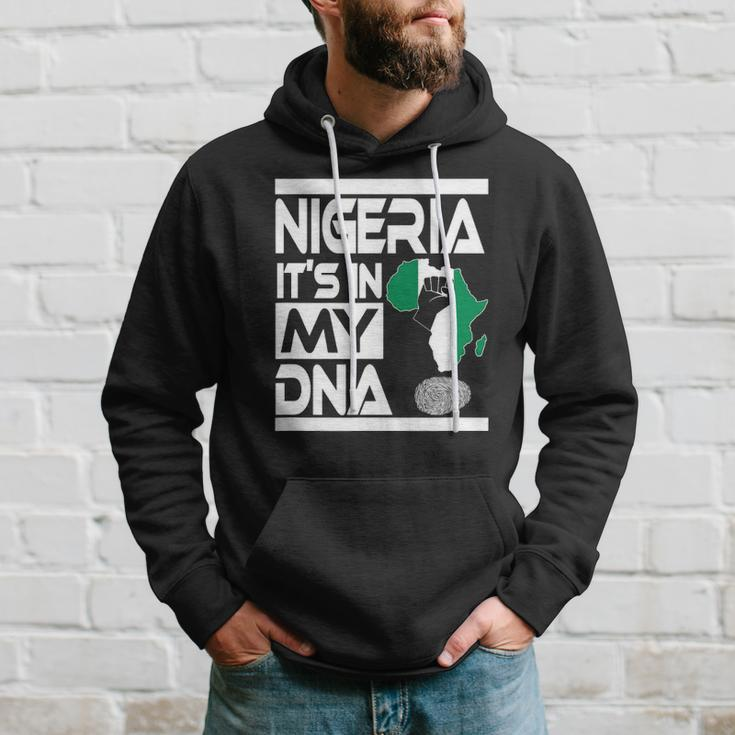 Nigeria Is In My Dna Nigerian Flag Africa Map Raised Fist Hoodie Gifts for Him
