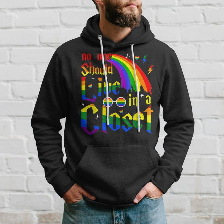 No One Should Live In A Closet Lgbt-Q Gay Pride Proud Ally Hoodie Gifts for Him
