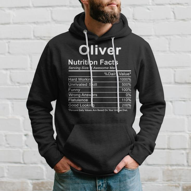 Oliver Name Funny Gift Oliver Nutrition Facts Hoodie Gifts for Him