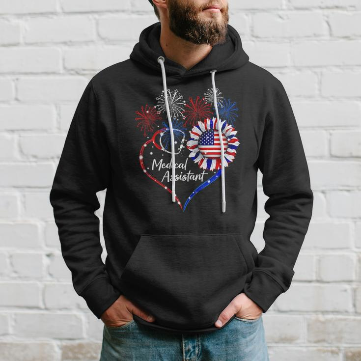 Patriotic Medical Assistant Sunflower 4Th Of July Usa Flag Hoodie Gifts for Him