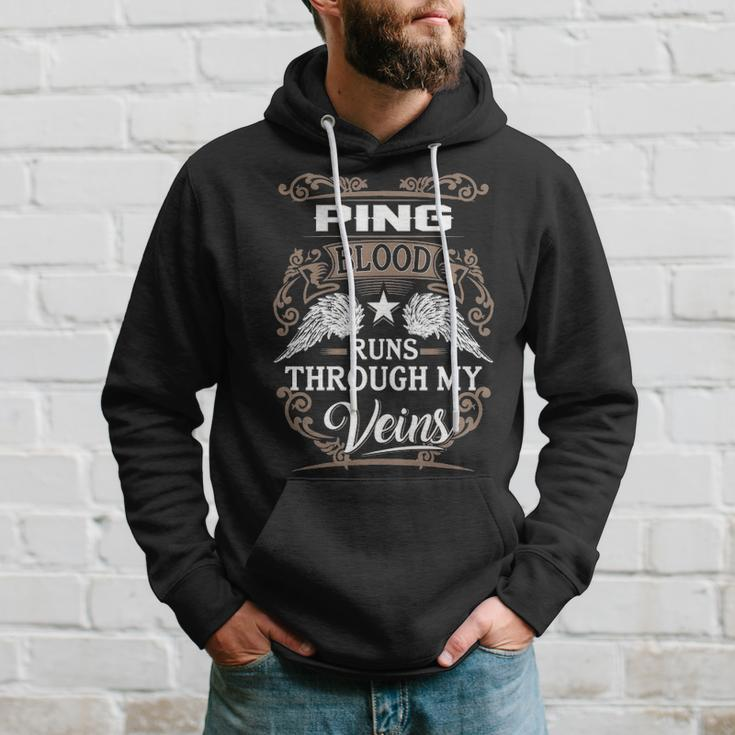 Ping Name Gift Ping Blood Runs Through My Veins Hoodie Gifts for Him