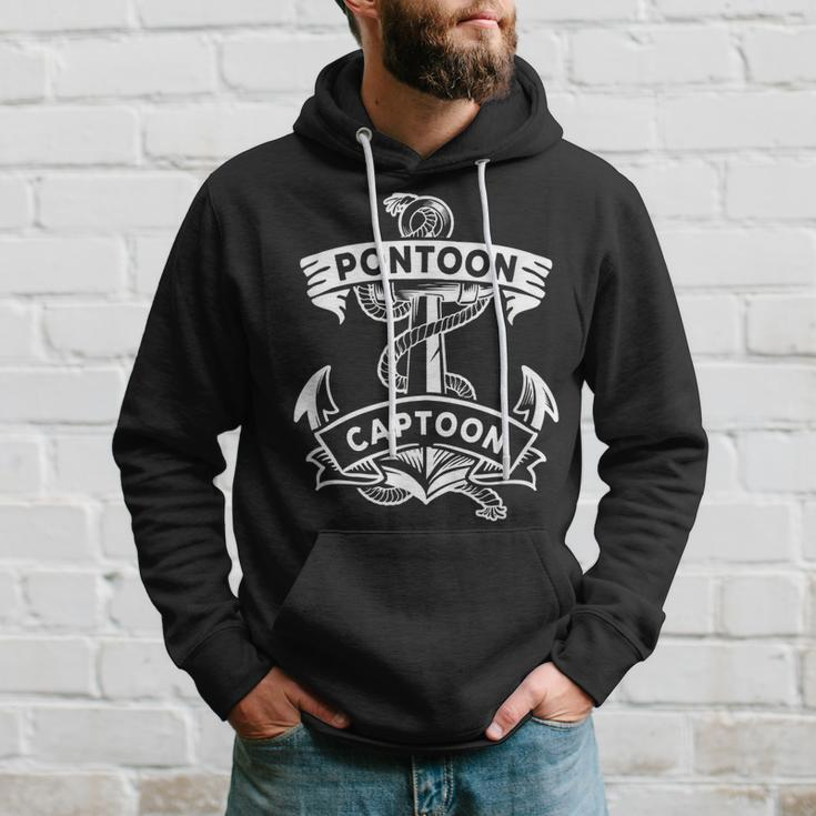Pontoon Boat Anchor Captain Captoon Hoodie Gifts for Him