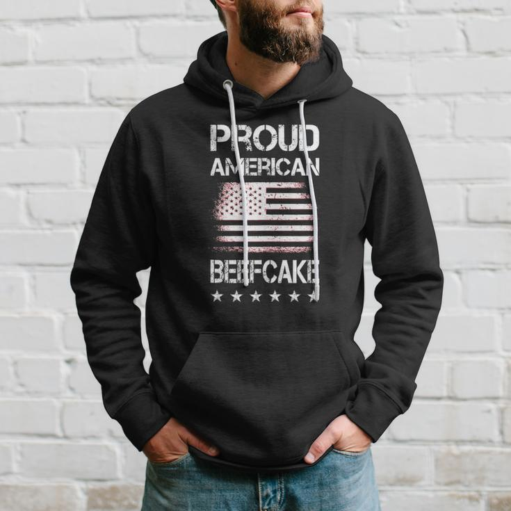 Proud American Beefcake Fourth Of July Patriotic Flag Hoodie Gifts for Him