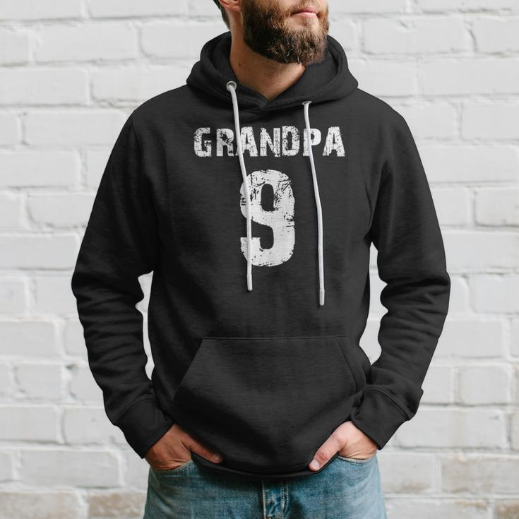 Proud Grandpa - Grandpa Of 9 Athletic Style Numbered Hoodie Gifts for Him