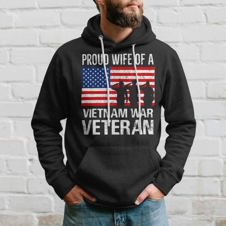 Proud Wife Vietnam War Veteran Husband Wives Matching Design Hoodie Gifts for Him