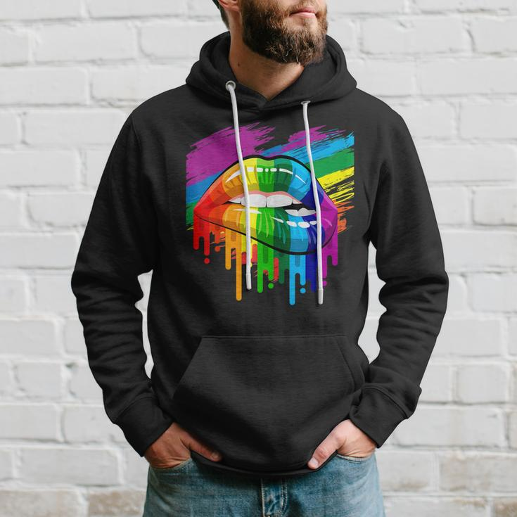 Rainbow Lips Lgbt Pride Month Rainbow Flag Hoodie Gifts for Him