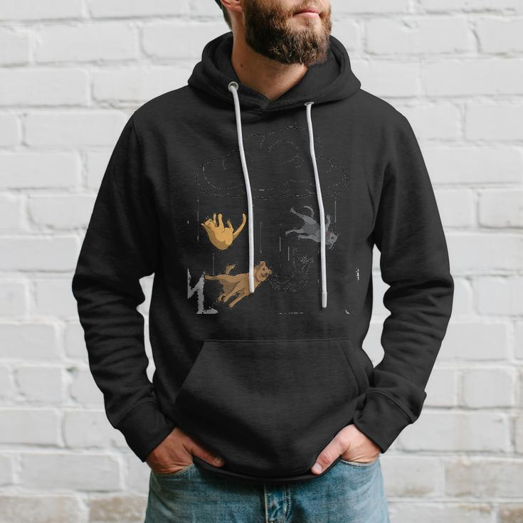Raining Cats & Dogs Funny Dog Cat Lover Hoodie Gifts for Him