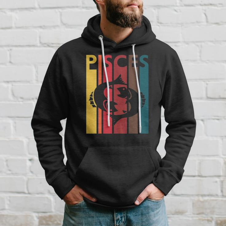Retro Pisces Zodiac Sign February March Birthday Gift Pisces Hoodie Gifts for Him